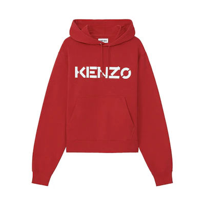 KENZO Red Hoodie with Logo Lettering Print FA65SW3004MD-22