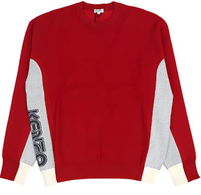 KENZO 紅色條紋拼布字母Logo針織長袖上衣 FA55PU5133BB-21 Buy KENZO 紅色條紋拼布字母Logo針織長袖上衣 FA55PU5133BB-21