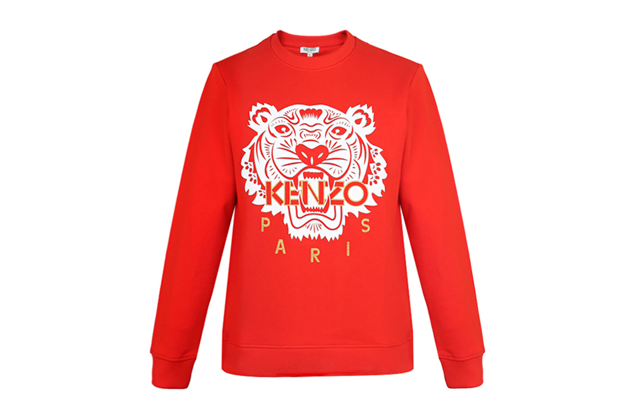 KENZO Red Tiger Crest Pullover Sweatshirt Long Sleeve FA55SW1264Z5-21