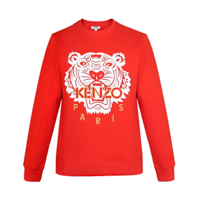 KENZO Red Tiger Crest Pullover Sweatshirt Long Sleeve FA55SW1264Z5-21