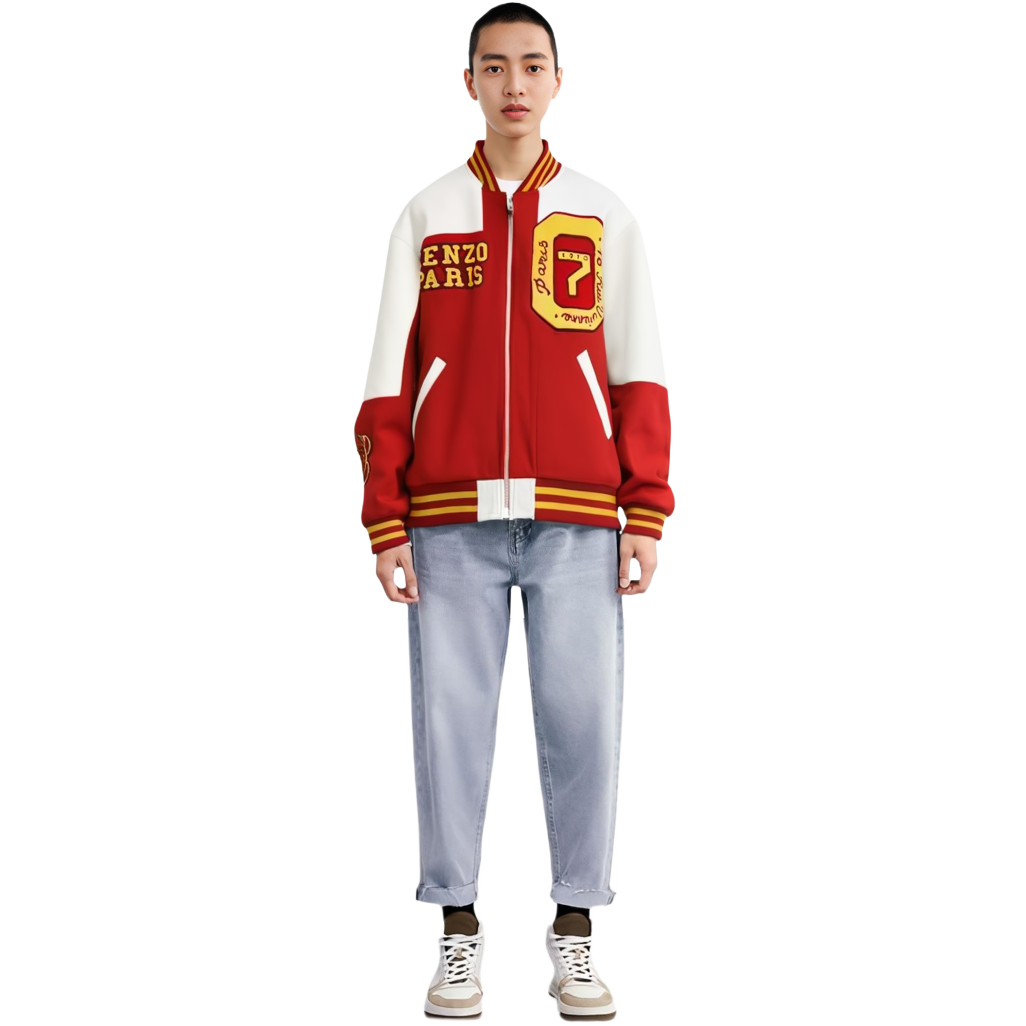 Kenzo Red V-Neck Zip-Up Jacket with Multicolor Numeric Print FD65BL1409OH-22 圖 4