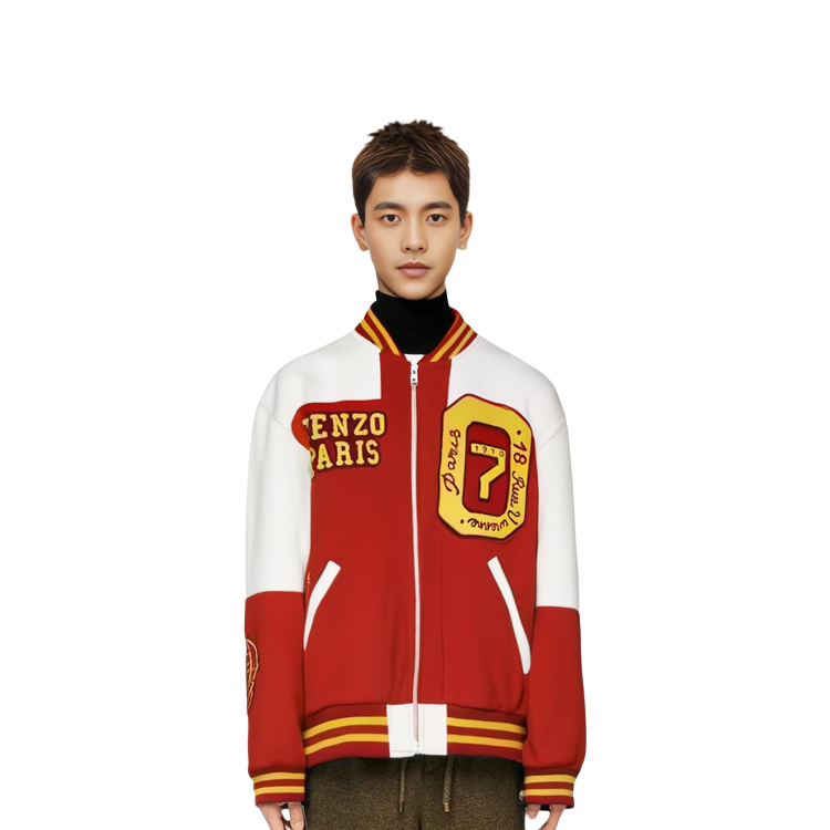 Kenzo Red V-Neck Zip-Up Jacket with Multicolor Numeric Print FD65BL1409OH-22 圖 6