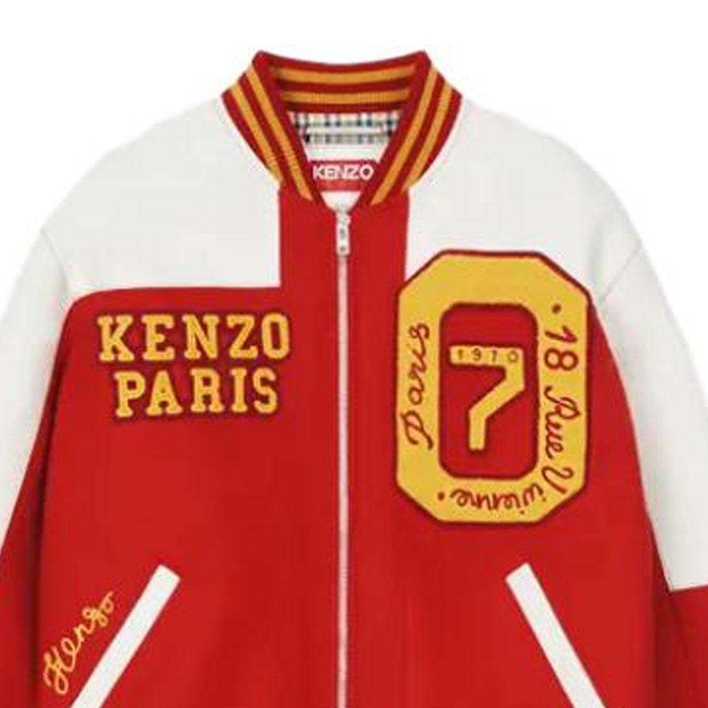 Kenzo Red V-Neck Zip-Up Jacket with Multicolor Numeric Print FD65BL1409OH-22 圖 7