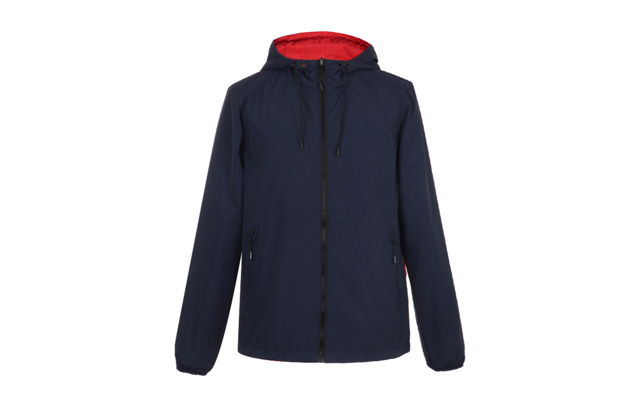 Shop KENZO Reversible Hooded Jacket Deep Blue/Red FA55BL1511NG-77