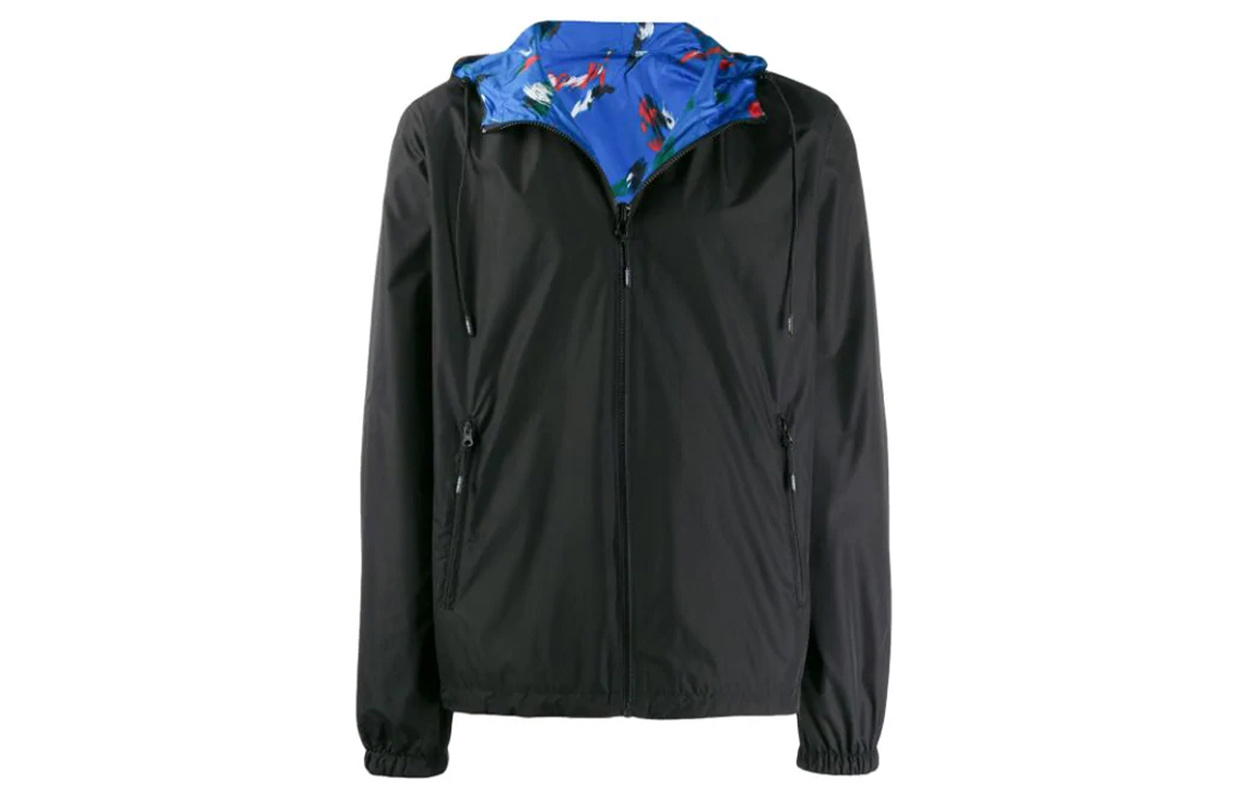 KENZO Reversible Nylon Zip Hoodie Jacket Black F965BL1511NG-99