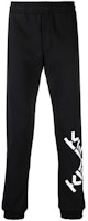 KENZO Slim Fit Mid-Rise Sweatpants Black with Cross Logo Design. FB65PA7174MS-99 KENZO Slim Fit Mid-Rise Sweatpants Black with Cross Logo Design. FB65PA7174MS-99