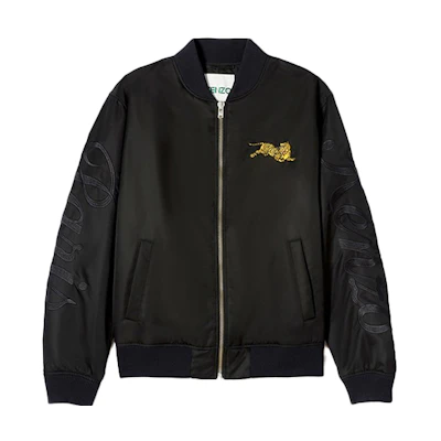 KENZO Solid Black Tiger Embroidered Jacket Black F955BL1911N-99