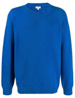 KENZO Solid Blue Crewneck Long-Sleeve Knit Pullover Sweater F965PU2043BA-70 KENZO Solid Blue Crewneck Long-Sleeve Knit Pullover Sweater F965PU2043BA-70