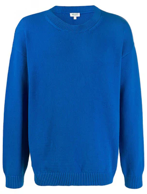 KENZO Solid Blue Crewneck Long-Sleeve Knit Pullover Sweater F965PU2043BA-70 Buy KENZO Solid Blue Crewneck Long-Sleeve Knit Pullover Sweater F965PU2043BA-70