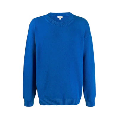 KENZO Solid Blue Crewneck Long-Sleeve Knit Pullover Sweater F965PU2043BA-70