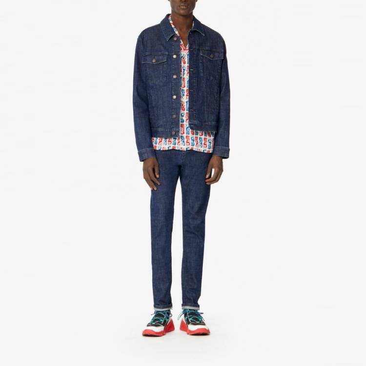 Purchase KENZO Solid Collar Denim Jacket Sky Blue FA55BL5092EC-76