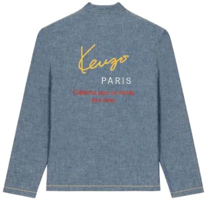 KENZO Kemeja Lengan Panjang Warna Biru Solid Butang Depan FD65DC4156X1-DM Lookbook KENZO Kemeja Lengan Panjang Warna Biru Solid Butang Depan FD65DC4156X1-DM