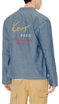 KENZO Kemeja Lengan Panjang Warna Biru Solid Butang Depan FD65DC4156X1-DM Purchase KENZO Kemeja Lengan Panjang Warna Biru Solid Butang Depan FD65DC4156X1-DM