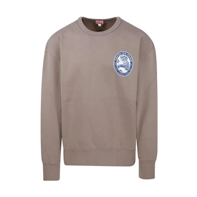 KENZO Solid Color Crewneck Long Sleeve Sweatshirt Light Beige FD65SW0954MB-92