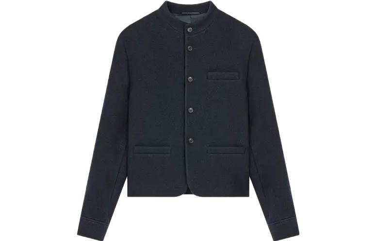 KENZO Solid Color Midnight Blue Button-Up Jacket FD65VE3009GI-77