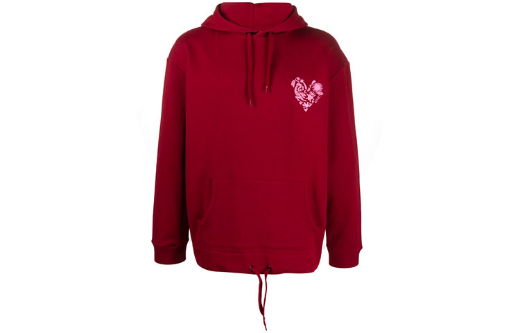 KENZO Solid Color Printed Drawstring Hem Sweatshirt Red - FA55SW5624Z8-23