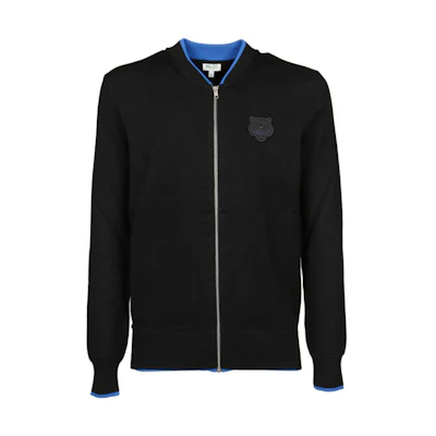 KENZO Solid Color Tiger Logo Zip Jacket - Black F965CA1023AB-99