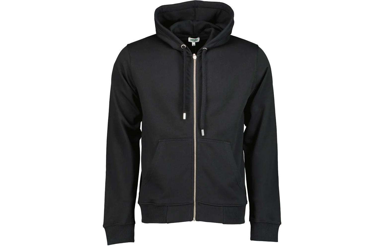 KENZO Solid Color Zip-Up Hoodie Jacket Black PF005BL7224MD-99