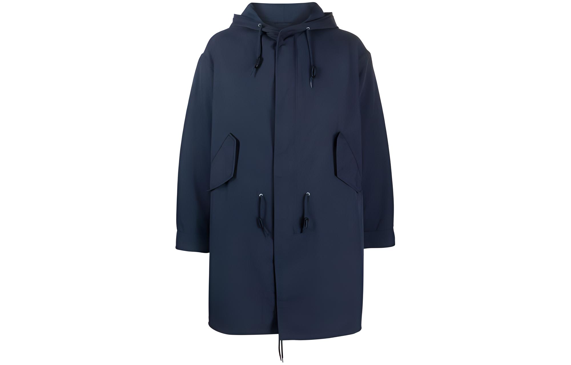 KENZO Solid Color Zip-Up Hoodie Jacket Blue FD65OU3059NH-77