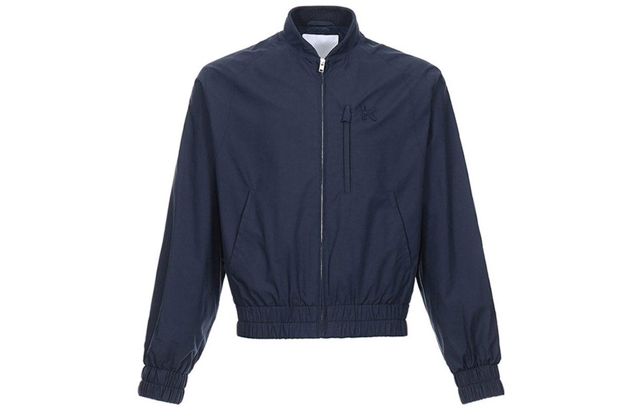 KENZO Solid Cotton Jacket Navy Blue FA65BL1929CC-76