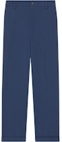 KENZO Solid High-Waisted Straight-Leg Casual Pants Midnight Blue FD65PA2059CA-77 KENZO Solid High-Waisted Straight-Leg Casual Pants Midnight Blue FD65PA2059CA-77