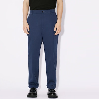 KENZO Solid High-Waisted Straight-Leg Casual Pants Midnight Blue FD65PA2059CA-77 Purchase KENZO Solid High-Waisted Straight-Leg Casual Pants Midnight Blue FD65PA2059CA-77