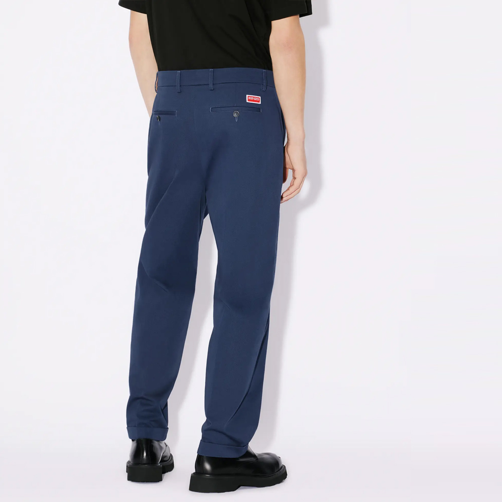 Details for KENZO Solid High-Waisted Straight-Leg Casual Pants Midnight Blue FD65PA2059CA-77