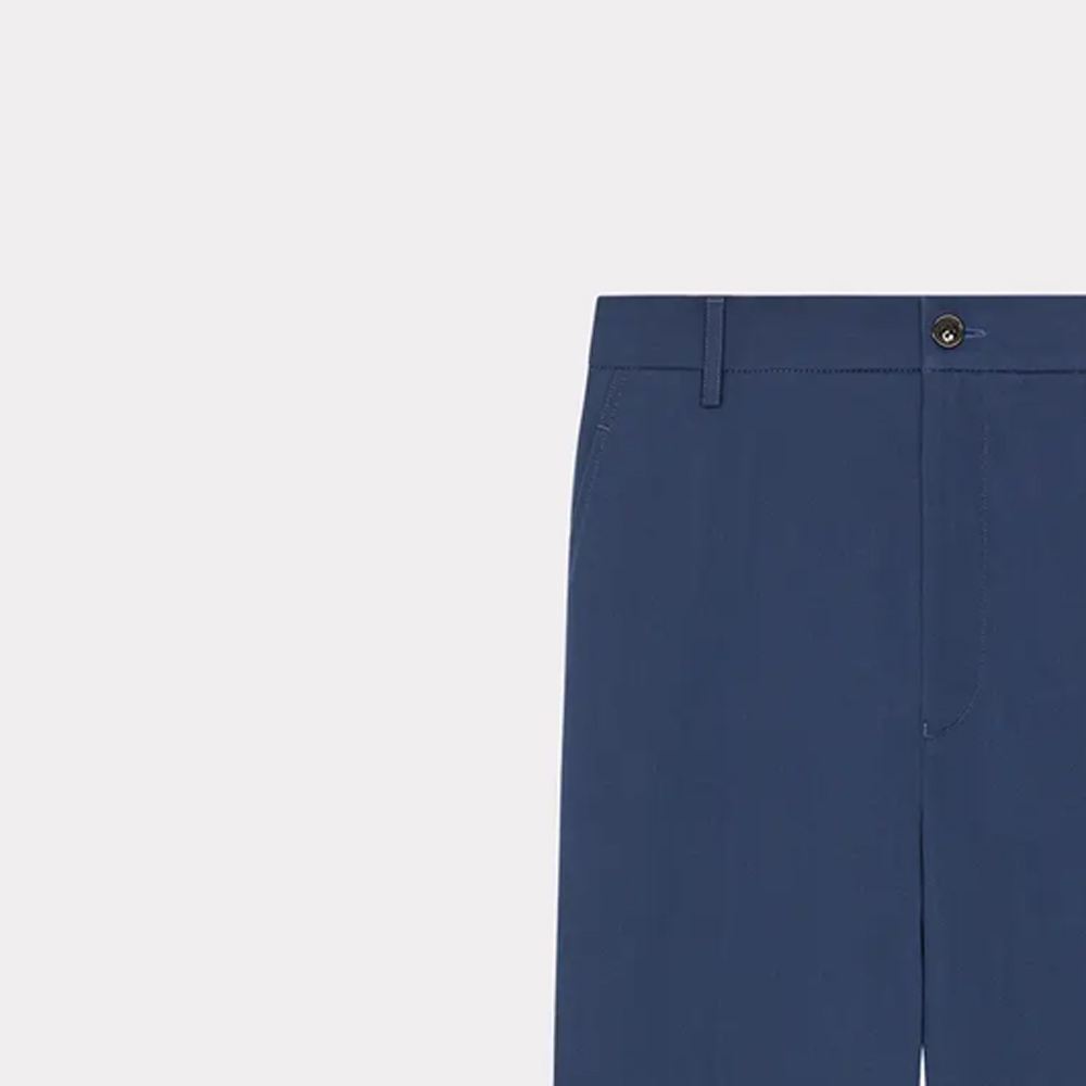 Sizing KENZO Solid High-Waisted Straight-Leg Casual Pants Midnight Blue FD65PA2059CA-77