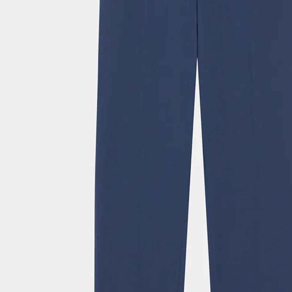 Cheap KENZO Solid High-Waisted Straight-Leg Casual Pants Midnight Blue FD65PA2059CA-77