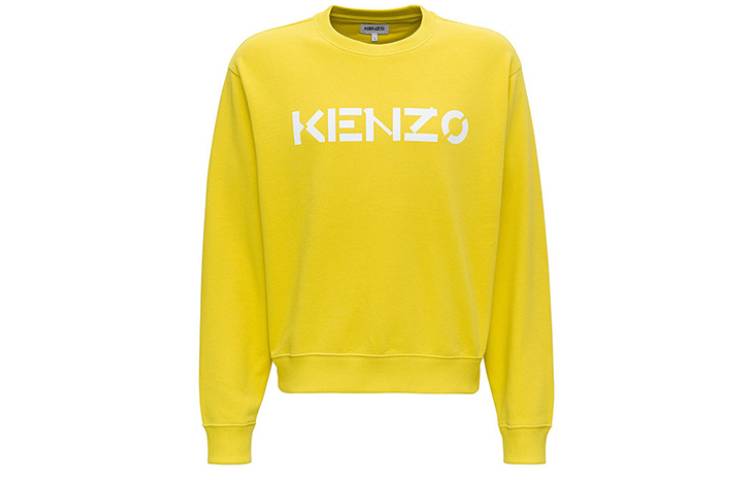 KENZO Solid Logo Crewneck Pullover Sweatshirt Yellow () FA65SW0004MD-59