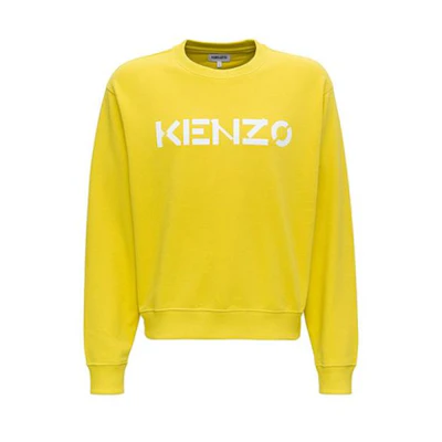 KENZO Solid Logo Crewneck Pullover Sweatshirt Yellow () FA65SW0004MD-59