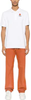 Shop KENZO Solid Logo Printed Short Sleeve Casual Polo Shirt White FE55PO5364PU-01
