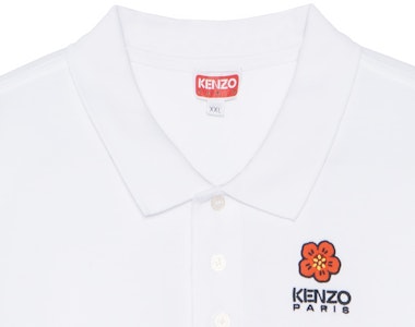 KENZO Polo Casual Blanco de Manga Corta con Logo Sólido Impreso FE55PO5364PU-01 Sizing KENZO Polo Casual Blanco de Manga Corta con Logo Sólido Impreso FE55PO5364PU-01