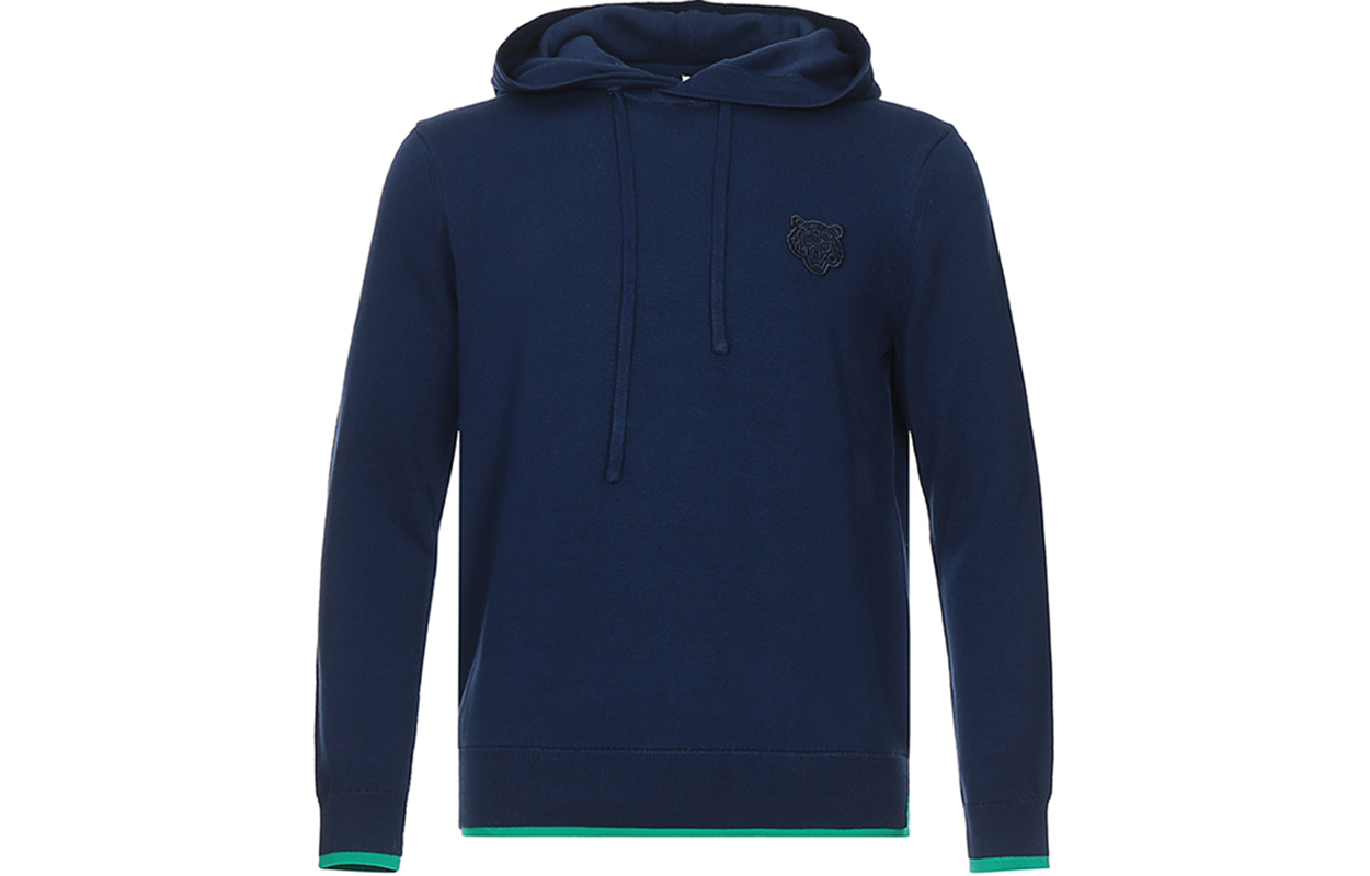 KENZO Solid Tiger Embroidered Hoodie Midnight Blue () FA55PU5043AB-77