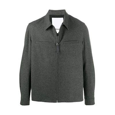 KENZO Solid Zip-Up Jacket Long Sleeve - Gray FA65VE0261RA-97