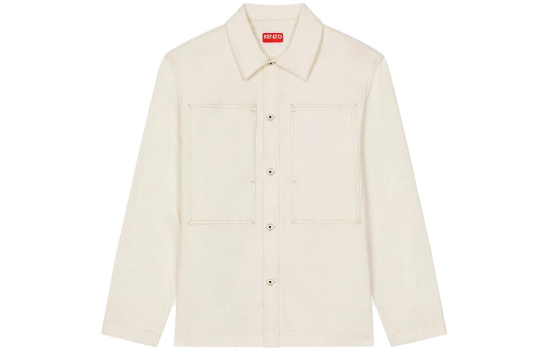 Order KENZO Chaqueta Casual de Mezclilla Off-White Primavera Verano con Cuello Dobladillo FD55DC5046D2-WB