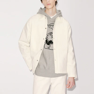 KENZO Chaqueta Casual de Mezclilla Off-White Primavera Verano con Cuello Dobladillo FD55DC5046D2-WB Shop KENZO Chaqueta Casual de Mezclilla Off-White Primavera Verano con Cuello Dobladillo FD55DC5046D2-WB