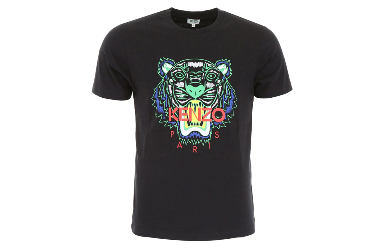 KENZO Spring/Summer Classic Tiger Logo Graphic Tee Black F955TS0504YA-99