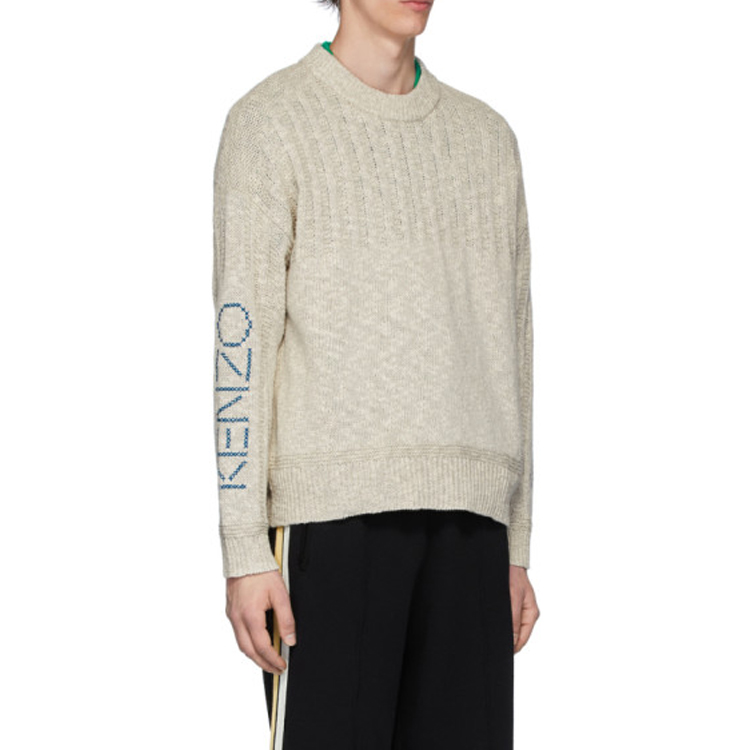 Details for KENZO SS20 Baju Knit Lengan Panjang Leher Bulat Longgar Beige FA55PU5123LE-02