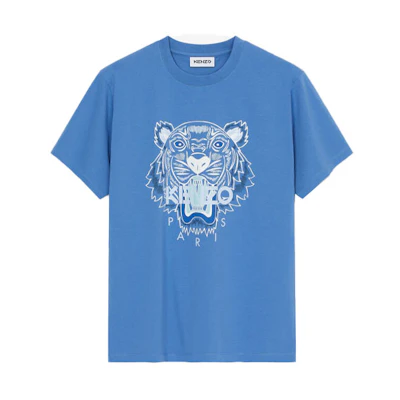 KENZO SS20 Printed Tiger Head Crewneck T-Shirt Men’s Blue FB65TS0204YA-72
