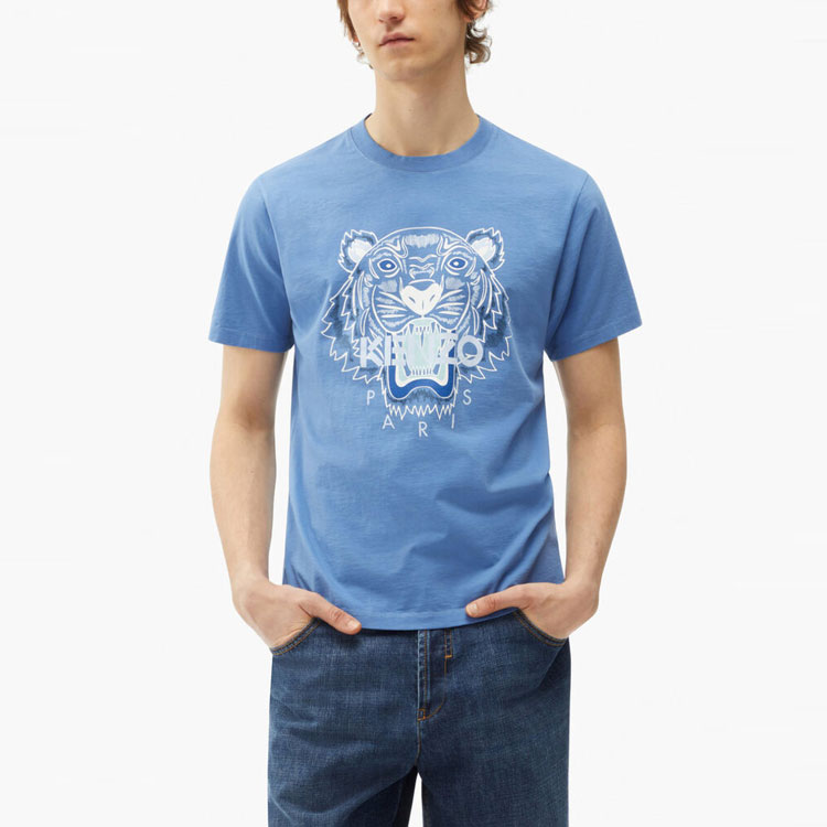 KENZO SS20 Printed Tiger Head Crewneck T-Shirt Men’s Blue FB65TS0204YA-72 圖 4