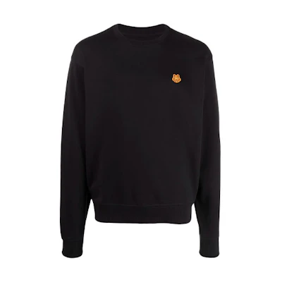 Kenzo SS21 Badge Pullover Crewneck Sweatshirt Black Mens FB65SW0064ML-99
