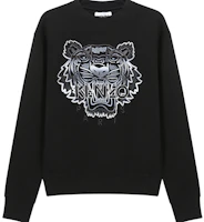 KENZO SS21 Black Crewneck Sweatshirt with Tiger Embroidery FB55SW1164XG-99 KENZO SS21 Black Crewneck Sweatshirt with Tiger Embroidery FB55SW1164XG-99
