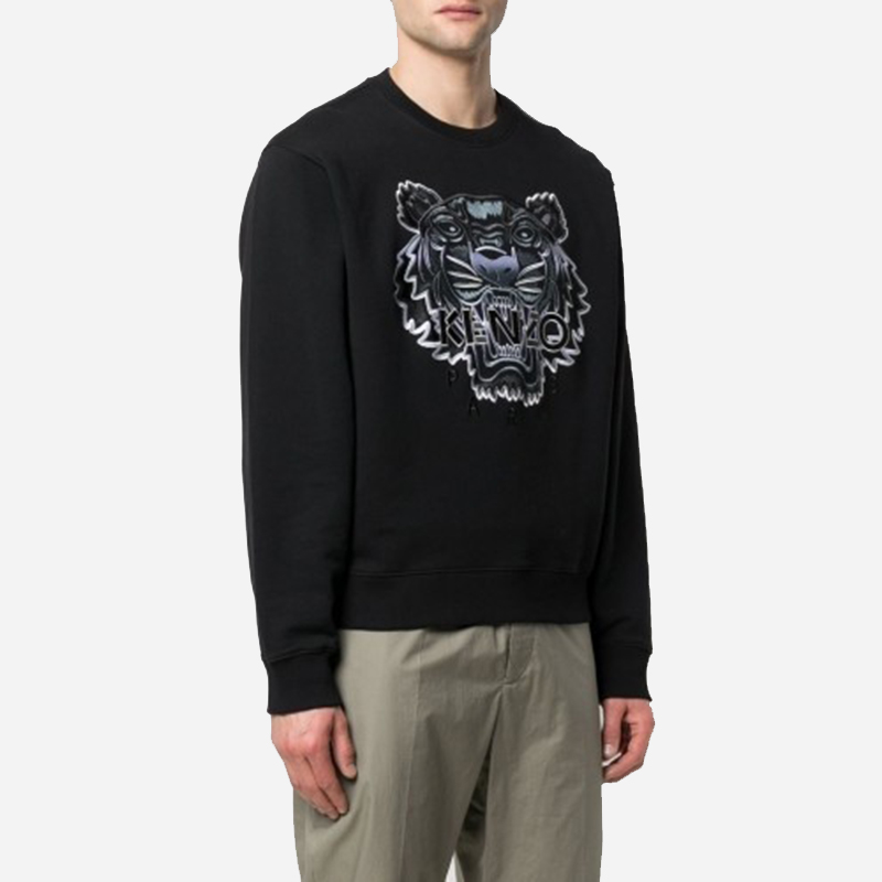 KENZO SS21 Black Crewneck Sweatshirt with Tiger Embroidery FB55SW1164XG-99 圖 4