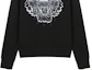 Sizing KENZO SS21 Black Crewneck Sweatshirt with Tiger Embroidery FB55SW1164XG-99