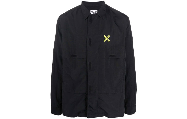KENZO SS21 Black Logo Cross Plain Jacket FB65CH5219CO-99