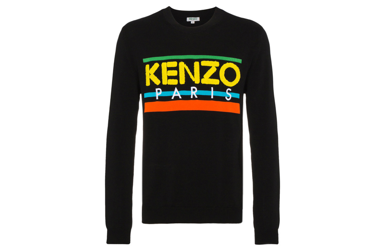 KENZO SS21 Black Logo Print Crewneck Sweatshirt Casual Wear F852TO490808-99