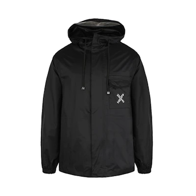 KENZO SS21 Black Logo Print Zip-Up Hoodie Jacket Casual Outerwear. FB55BL560-99