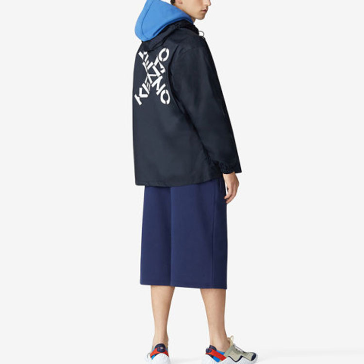 Purchase KENZO SS21 黑色Logo印花拉鍊連帽外套 休閒外套 FB55BL560-99