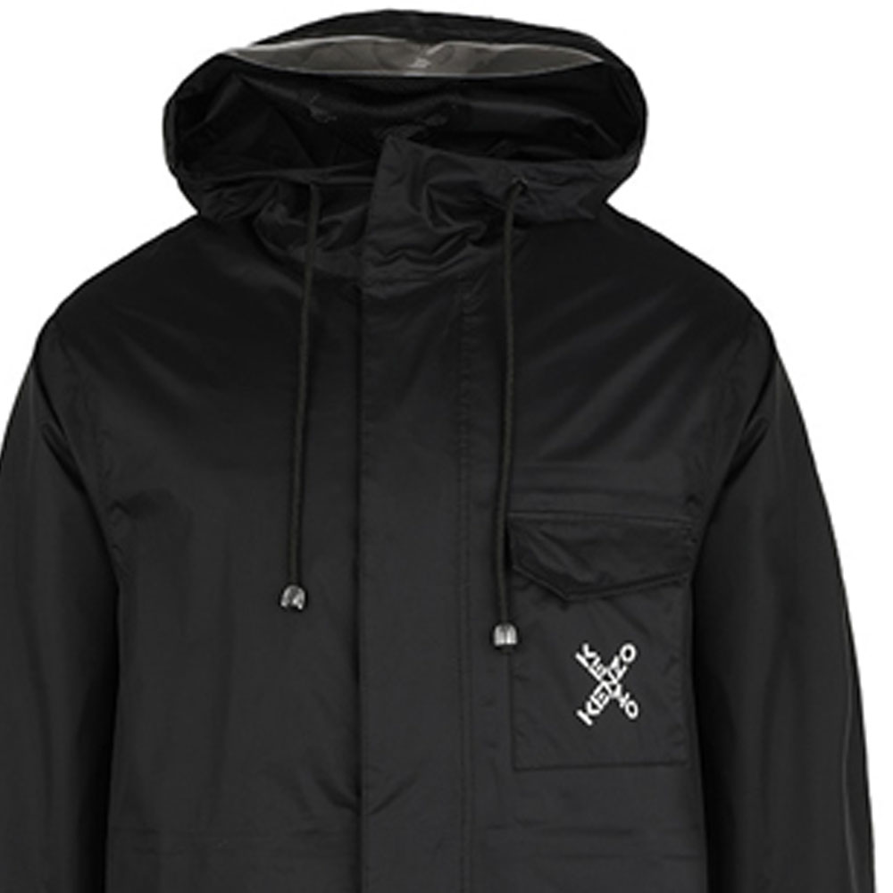 Details for KENZO SS21 黑色Logo印花拉鍊連帽外套 休閒外套 FB55BL560-99